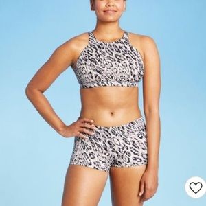 34. All in Motion™ Cream Animal Print Swim Suit